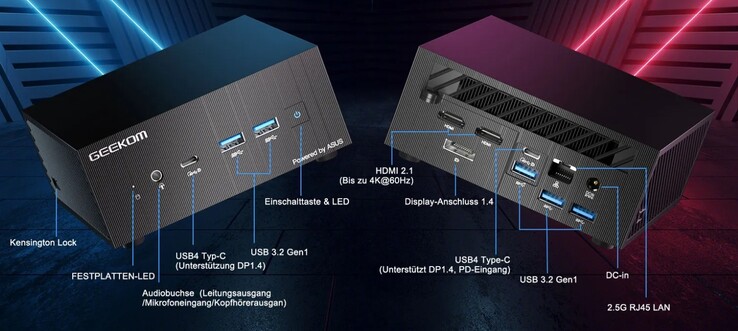 Les ports externes du Geekom AS 6 (source : Geekom)