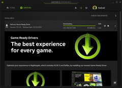 Nvidia GeForce Game Ready Driver 551.61 téléchargeant dans GeForce Experience (Source : Own)