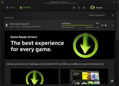 Nvidia GeForce Game Ready Driver 551.61 téléchargeant dans GeForce Experience (Source : Own)