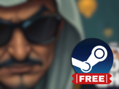 Oil Sheik comporte des éléments de simulation, de puzzle et de bourse. Sur la photo, la miniature floue de la couverture du jeu, avec le logo Steam superposé. (Source de l'image : Steam - Edited)