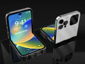 Une image conceptuelle imaginant si Apple construisait un iPhone autour du facteur de forme du Galaxy Z Flip. (Image source : Technizo Concept)