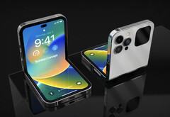 Une image conceptuelle imaginant si Apple construisait un iPhone autour du facteur de forme du Galaxy Z Flip. (Image source : Technizo Concept)