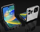 Une image conceptuelle imaginant si Apple construisait un iPhone autour du facteur de forme du Galaxy Z Flip. (Image source : Technizo Concept)