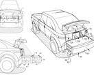 Le Ford F-150 Lightning pourrait bientôt être équipé d'un accessoire de coffre qui augmentera considérablement son utilité par rapport au coffre biplace du Cybertruck (source : publication de la demande de brevet américain)