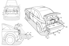 Le Ford F-150 Lightning pourrait bientôt être équipé d'un accessoire de coffre qui augmentera considérablement son utilité par rapport au coffre biplace du Cybertruck (source : publication de la demande de brevet américain)
