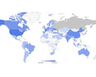 Les pays du G7, l'Ukraine et la Chine sont en bleu foncé. Malheureusement, il n'y a pas de données sur la Russie. (Image : imperva)