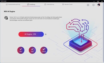 AI Engine = MSI AI Engine dans les profils de performance