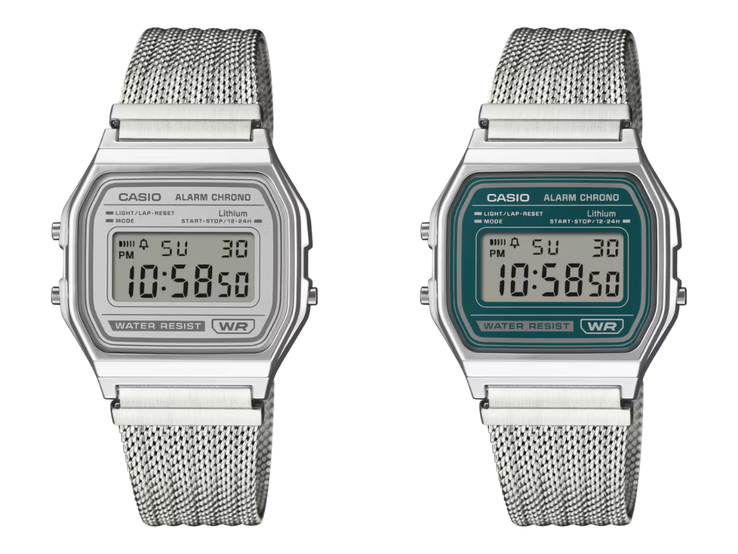 Le Casio A158-WEM-7 (à gauche) et le Casio A158-WEM-3 (à droite). (Source de l'image : Casio)