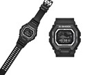 La Casio G-Shock GBX100SFJ-1 présente un design noir élégant et un écran négatif à fort contraste.