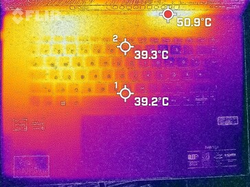 Températures de surface en haut (test de résistance)