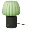 La lampe haut-parleur Bluetooth Kulglass de IKEA en vert foncé. (Source : IKEA)