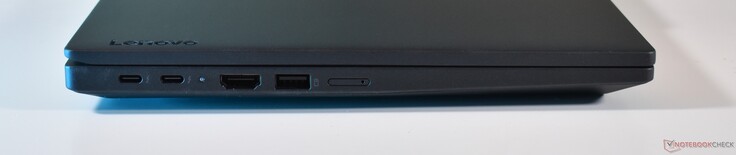 gauche : 2x Thunderbolt 4, HDMI, USB-A 3.2 Gen 1, nanoSIM