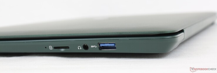 Droite : Lecteur microSD, écouteurs de 3,5 mm, USB-A 3.0