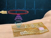 L'e-skin peut être portée comme un bandage qui envoie des informations sur les biomarqueurs à un téléphone proche. (Source d'image : MIT.edu)