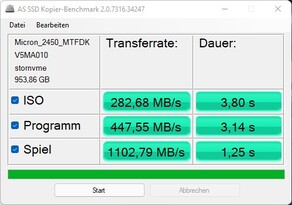 Benchmark de copie AS SSD