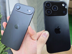 Unités factices présentant les designs de l'iPhone 17 Air et de l'iPhone 17 Pro, de gauche à droite. (Source de l'image : Majin Bu)