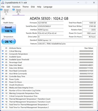 ADATA SE920 fonctionne avec PCIe 4.0 x4