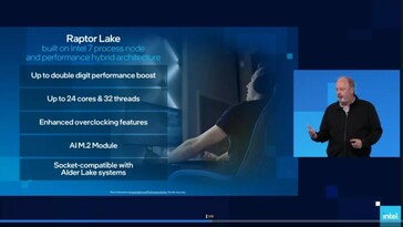 La présentation d'Intel sur Raptor Lake. (Image source : Intel)