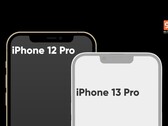 La comparaison est sûre : l'encoche est censée se rétrécir en 2021, non seulement sur l'iPhone 13 mais aussi sur l'iPhone 13 Pro (Image source : 91Mobiles)