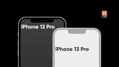 La comparaison est sûre : l'encoche est censée se rétrécir en 2021, non seulement sur l'iPhone 13 mais aussi sur l'iPhone 13 Pro (Image source : 91Mobiles)