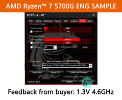 AMD Ryzen 7 5700G Engineering Sample - CPU-Z 1.3 V 4.6 GHz. (Source de l'image : hugohk sur eBay).