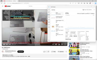 4K YouTube : 23 % de charge iGPU et 10 % de charge CPU