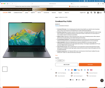 Chuwi fait activement la publicité du CoreBook Plus avec le processeur 7430U