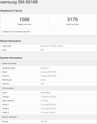 Galaxy S23 Ultra. (Image source : Geekbench)