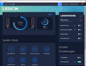 Lenovo Vantage montre que l'overclocking est actif.