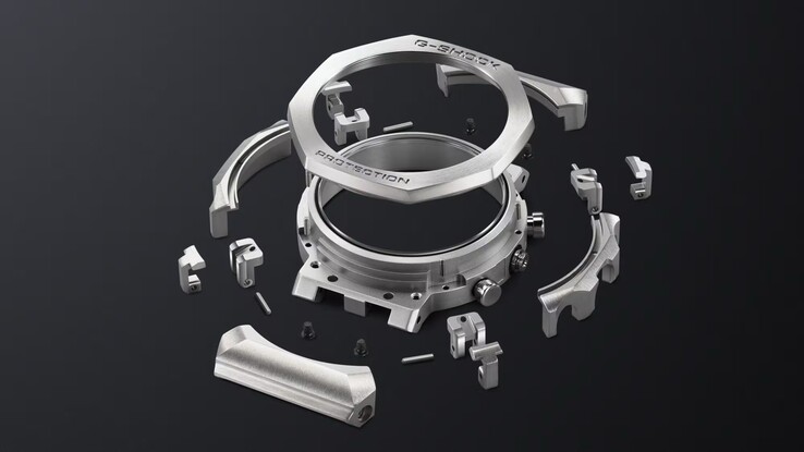 Le boîtier et la lunette, conçus avec soin, sont constitués de 27 pièces individuelles. (Source de l'image : Casio)