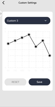 L'application dispose de trois préréglages d'égalisation et de trois emplacements d'égalisation à 7 bandes personnalisés. (Source de l'image : Notebookcheck)
