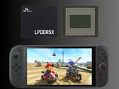 Modules de mémoire photographiés au-dessus de la Nintendo Switch 2 (Source d'image : Nintendo of America, SK Hynix)