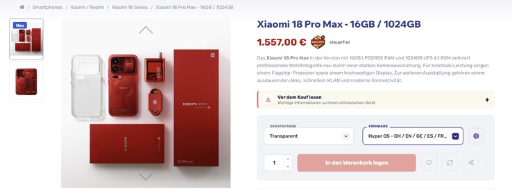 L'édition rouge transparente du Xiaomi 18 Pro Max devrait être plus chère que les autres coloris disponibles.