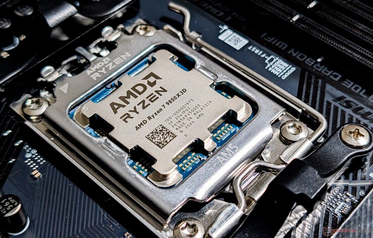 AMD Ryzen 7 9850X3D sur la carte mère MSI MAG X870E Carbon Wi-Fi