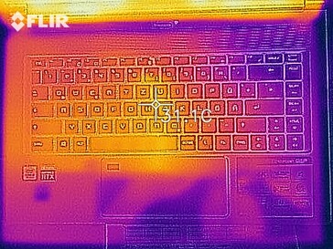 MSI P65 Creator 9SF - Relevé thermique au ralenti, au-dessus.