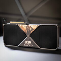 Un GPU GeForce RTX 5090 sur le thème de Doom : The Dark Ages est à gagner (source d&#039;image : Nvidia)