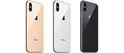 Les différentes couleurs de l'iPhone XS : Or, Argent, Gris sidéral.