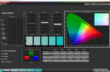 Saturation des couleurs (espace couleur cible : sRGB, profil : Standard, Normal)