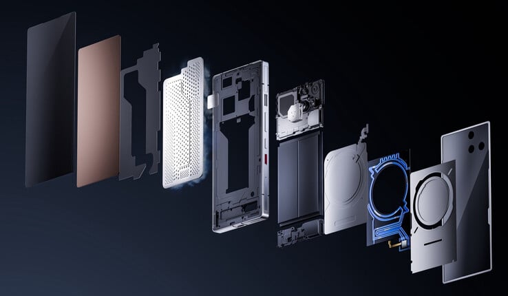 La solution de refroidissement élaborée du RedMagic 11 Pro. (Source de l'image : RedMagic)