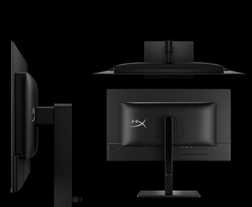 Moniteur de jeu HyperX OMEN 27q QD-OLED présenté sous des angles latéraux et arrière (Source d'image : HP)