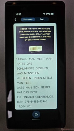 Même si l'allemand ne peut pas être sélectionné comme langue pour la reconnaissance optique de caractères (OCR), cela fonctionne bien.