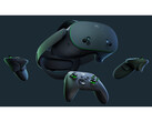 Image d'un catalogue de produits pour l'édition limitée du casque VR Quest 3S Xbox Edition de Meta, présentée sur un fond noir. (Source de l'image : Meta)