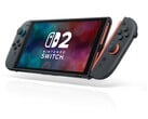 Unité portable Nintendo Switch 2 avec les manettes Joy-Con rouges et bleues. (Source de l'image : Nintendo)
