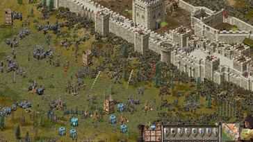 Une image illustrant un siège dans Stronghold : Definitive Edition.