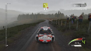 Sur la photo : une capture d'écran du jeu « WRC 7 : Championnat du monde des rallyes FIA ».