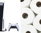 Heureusement, les demandes de PS5 et de papier toilette ont atteint des sommets à des moments différents. (Source de l'image : Sony/YouTube - édité)