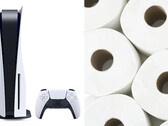 Heureusement, les demandes de PS5 et de papier toilette ont atteint des sommets à des moments différents. (Source de l'image : Sony/YouTube - édité)
