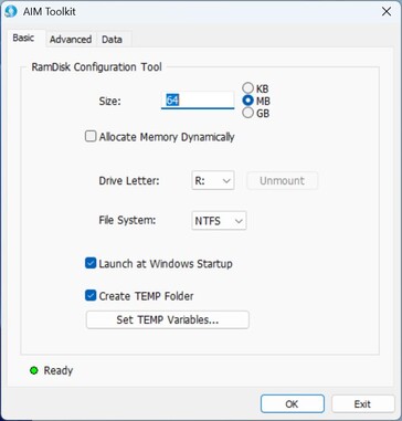 AIM Tookit : Créer un disque RAM
