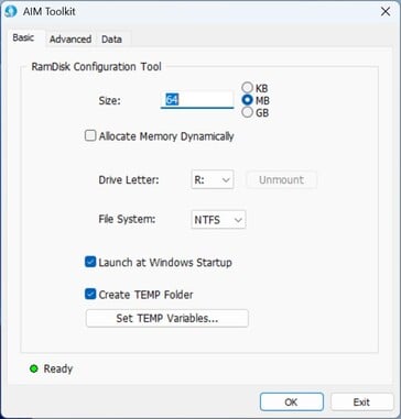 AIM Tookit : Créer un disque RAM