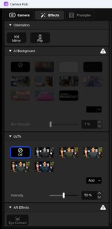 Effets et LUTs